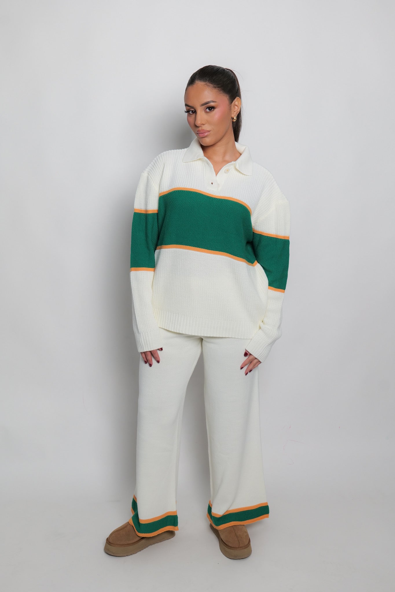 Ensemble de tricots à col polo