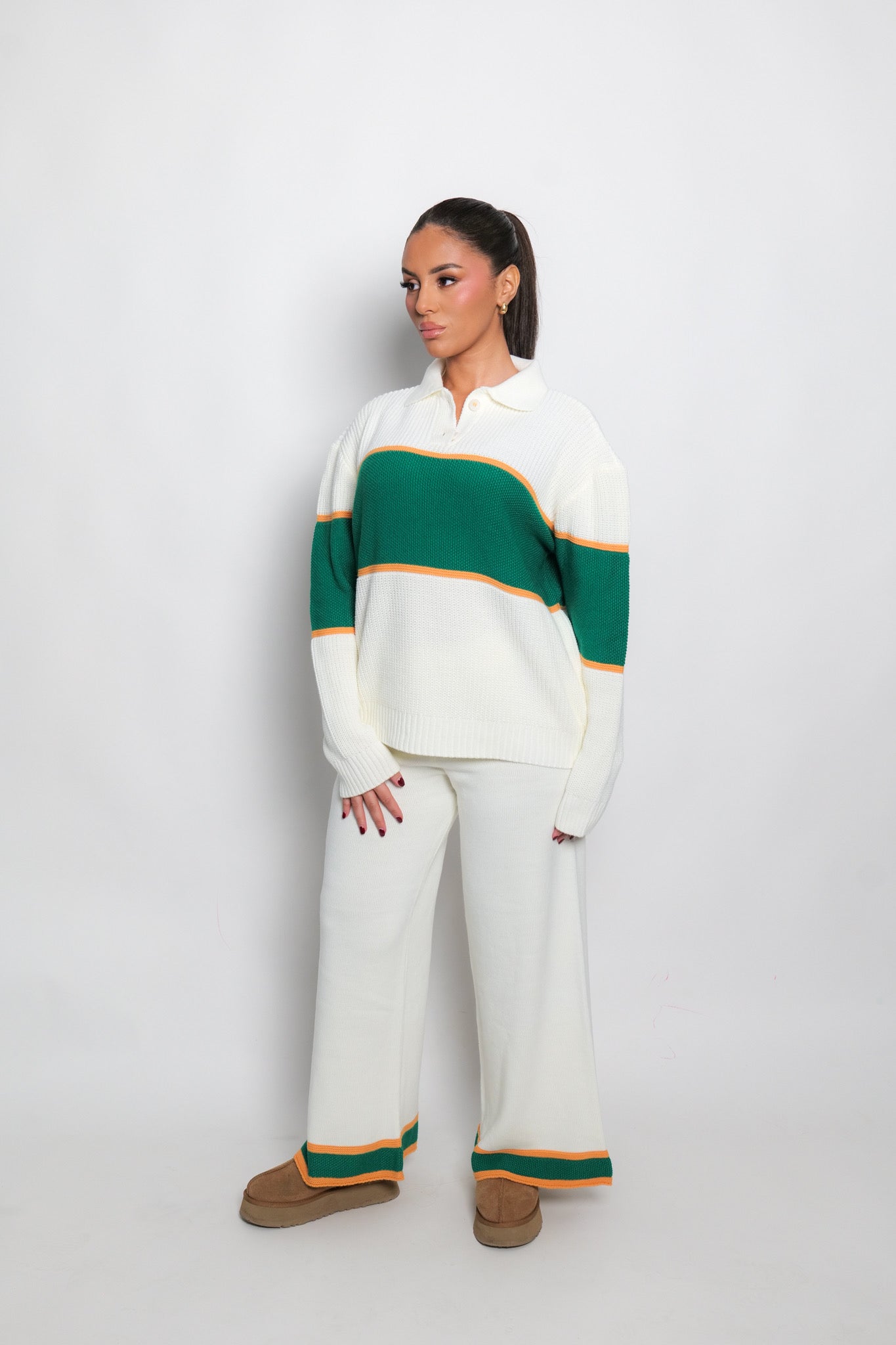 Ensemble de tricots à col polo