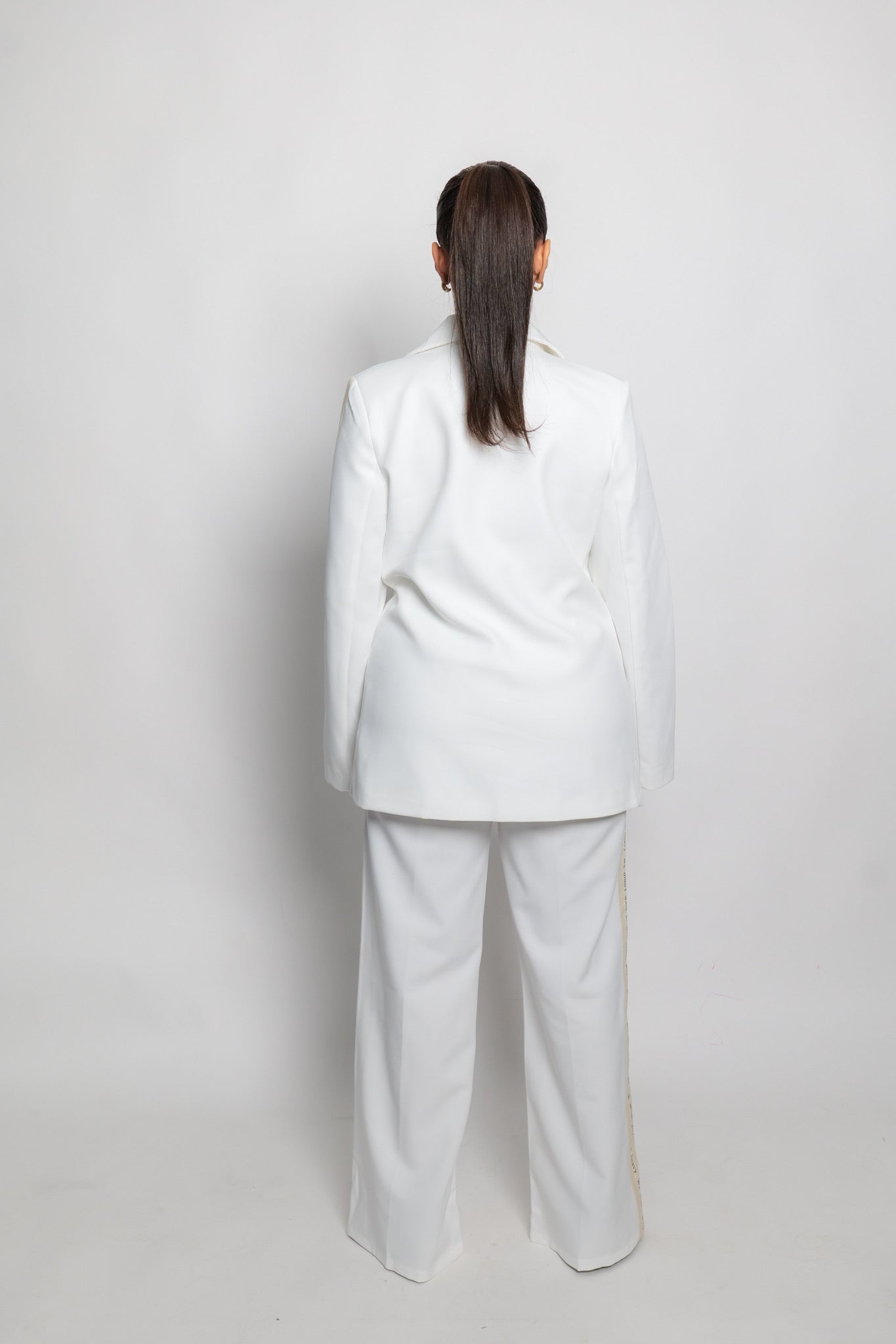 Costume Veste Rayé Texte Blanc